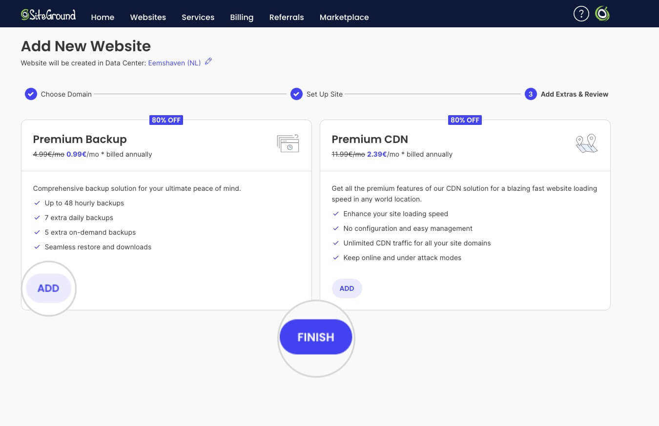 Adding extras for a new website 