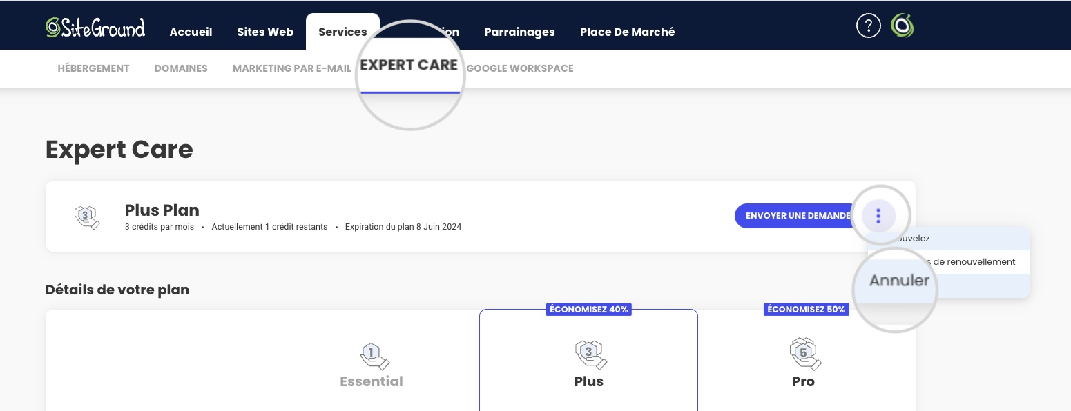 Comment annuler un abonnement Expert Care