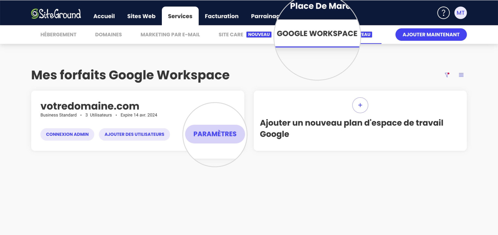 Comment annuler Google Workspace de l’espace client de SiteGround