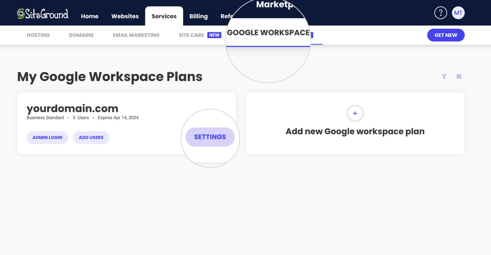 How to cancel Google Workspace from SiteGround Client Area