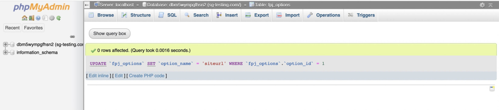 Exécution réussie d'une requête SQL après correction d'une erreur de syntaxe