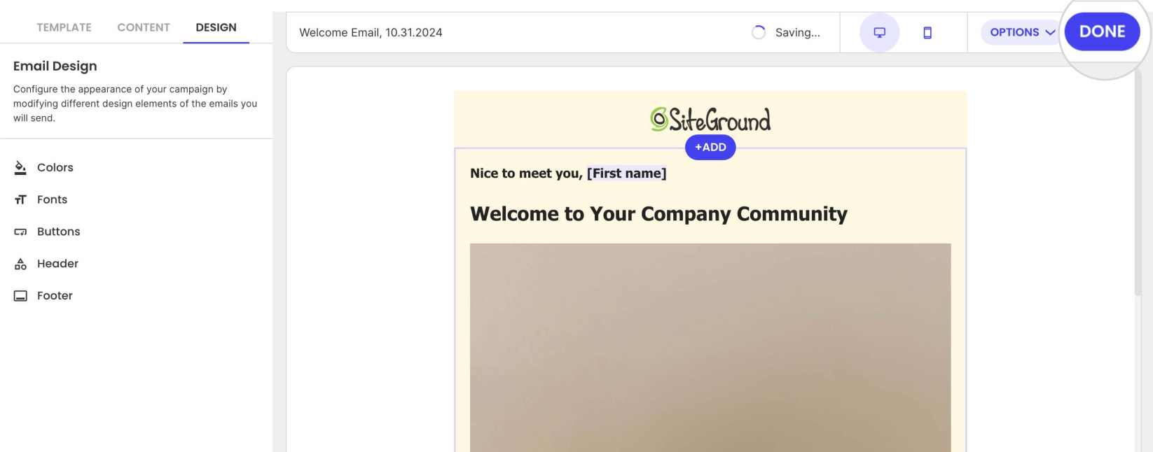 Finishing email design for Email Automation