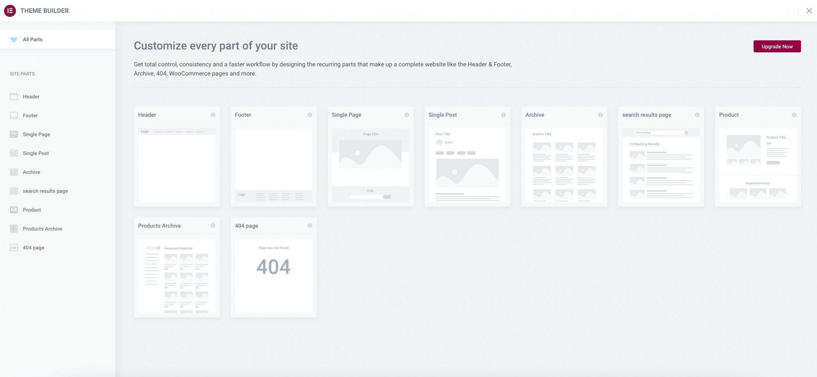 Editing WordPress theme with Elementor Theme builder