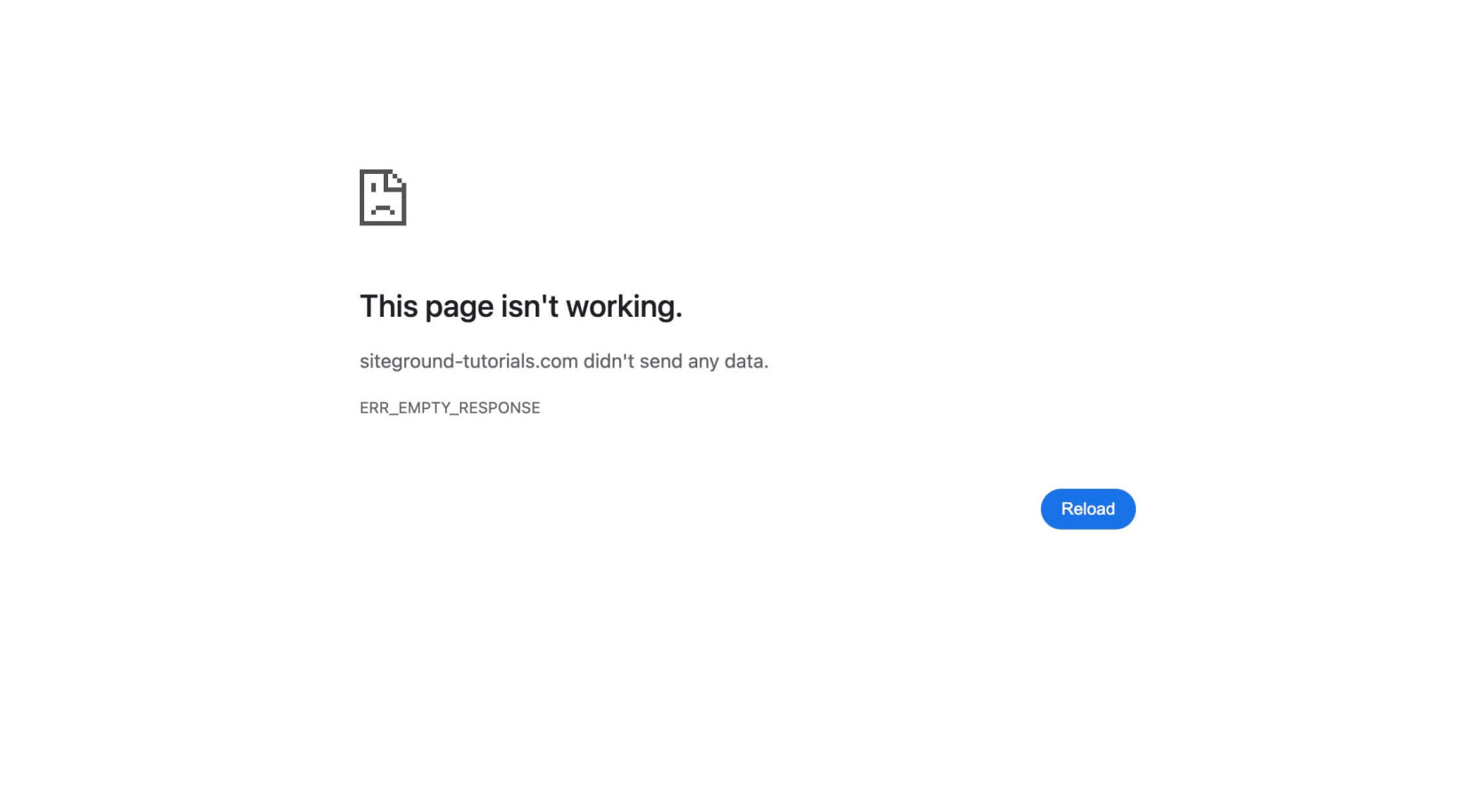 ERR_EMPTY_RESPONSE error in Chrome