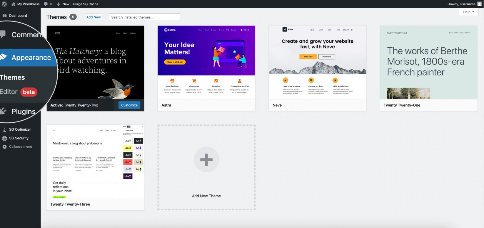 Full site editor WordPress
