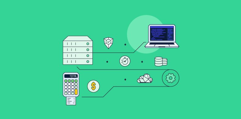website hosting cost total calculator and server around a laptop