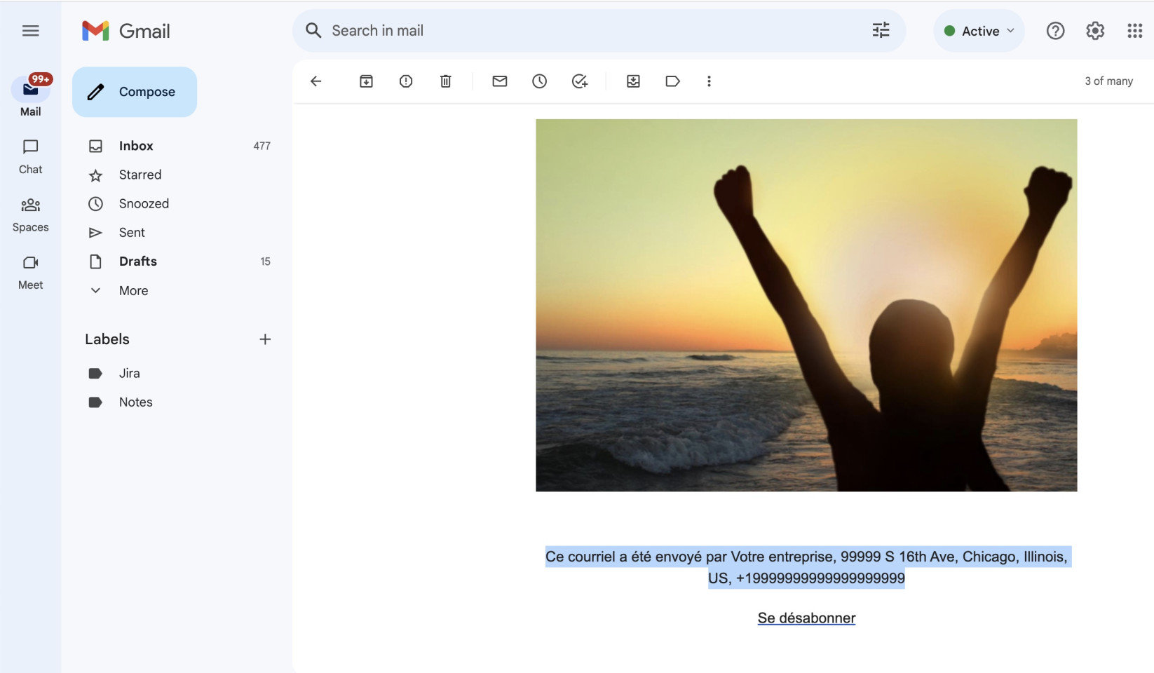Comment les destinataires voient les informations sur l’entreprise dans les e-mails marketing