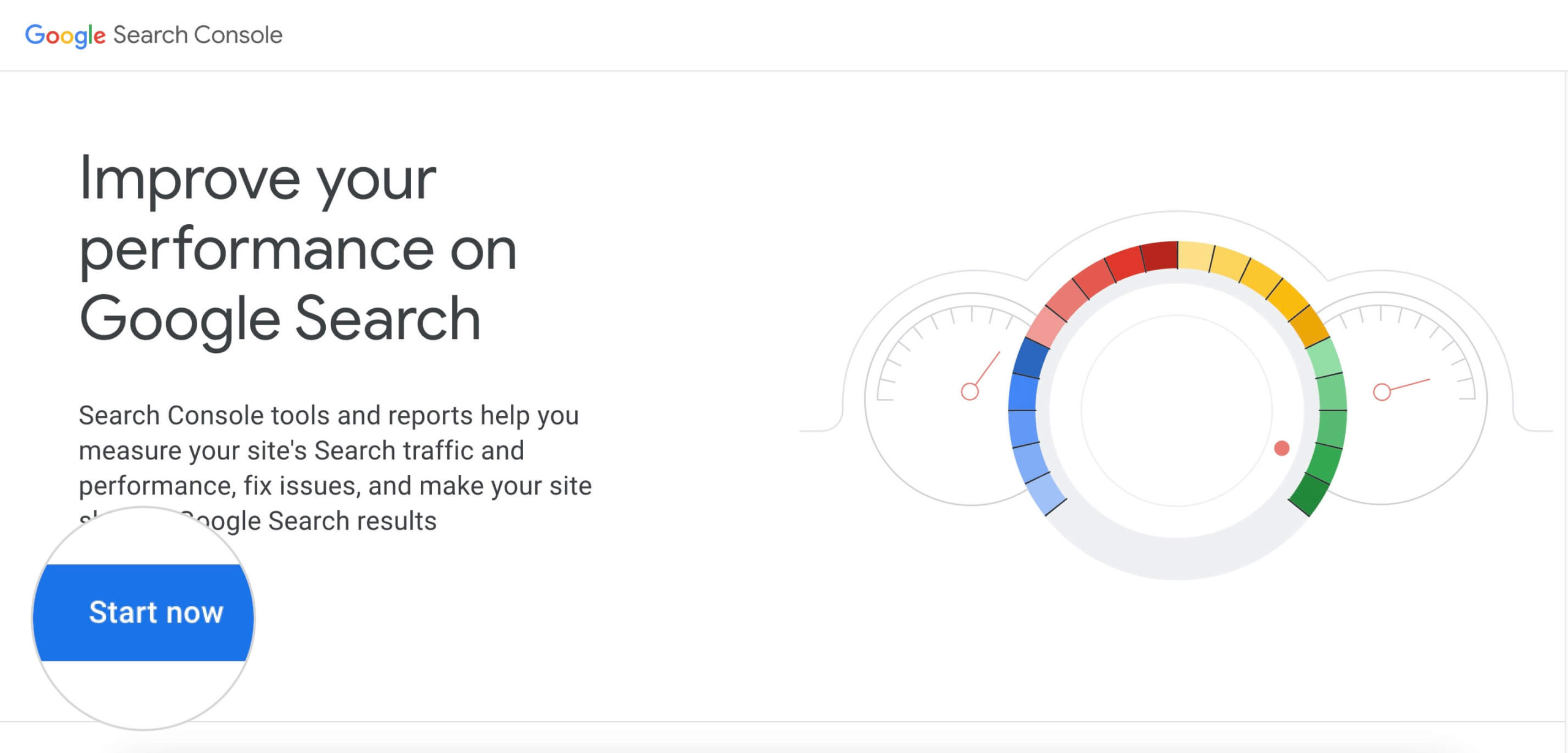 Logging in to Google Search Console for website analysis.