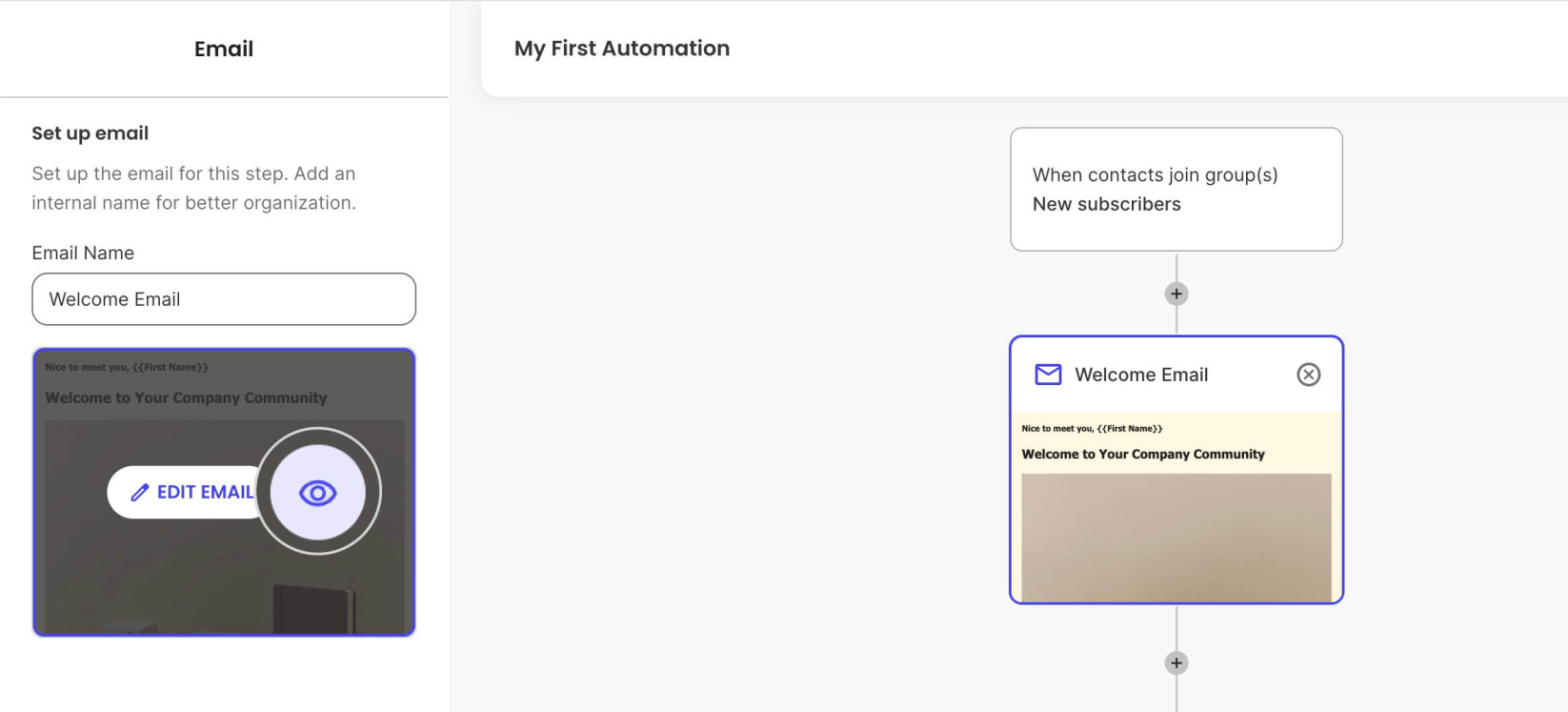 Email preview in Automation in Email Marketing