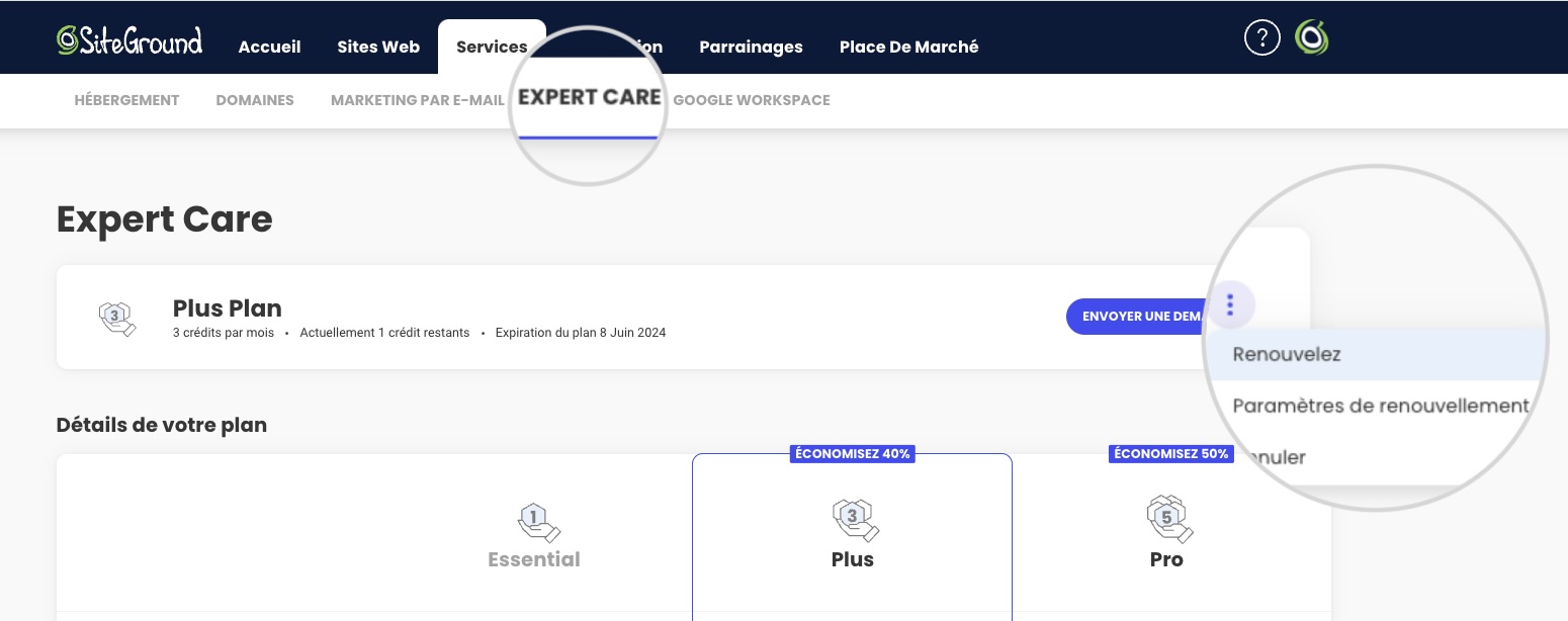 Comment renouveler Expert Care