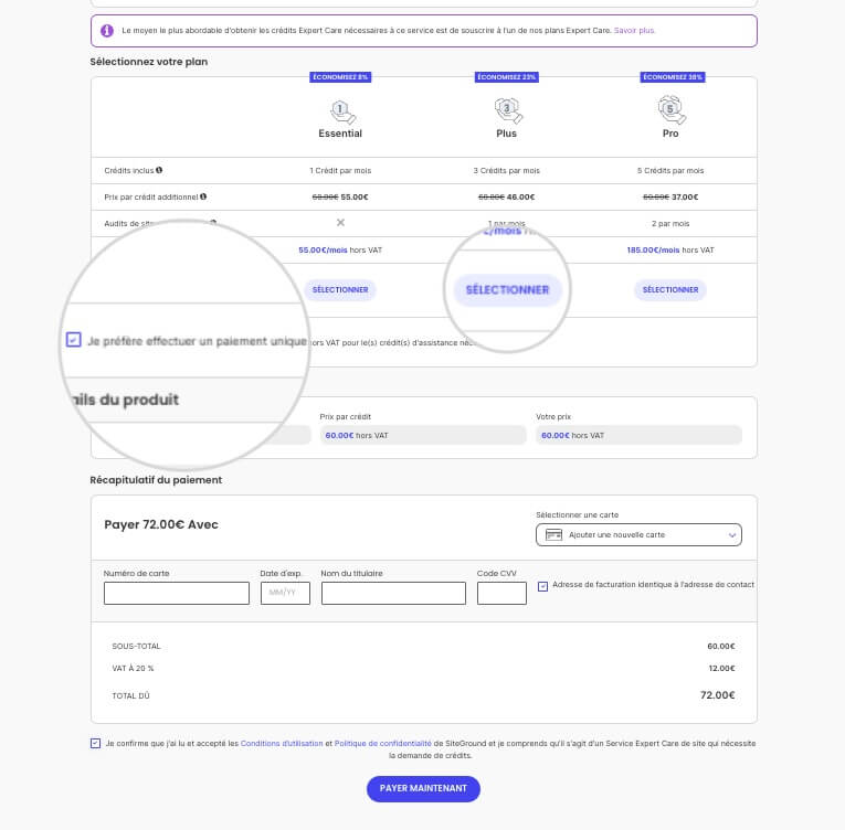 Comment acheter un service Expert Care