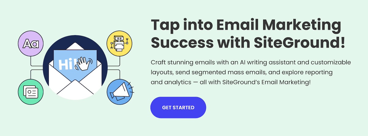 Tap into email marketing success with SiteGround
