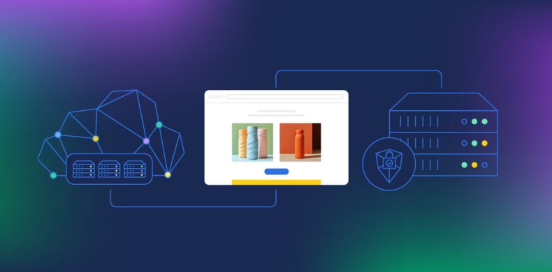 Comparison of VPS and cloud hosting with a stylized cloud, a server, and a website interface, illustrating flexible and secure web hosting solutions.