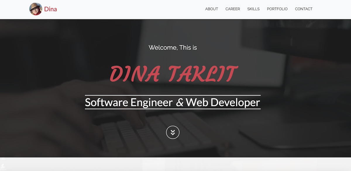 Web developer portfolio page for Dina TAKLIT