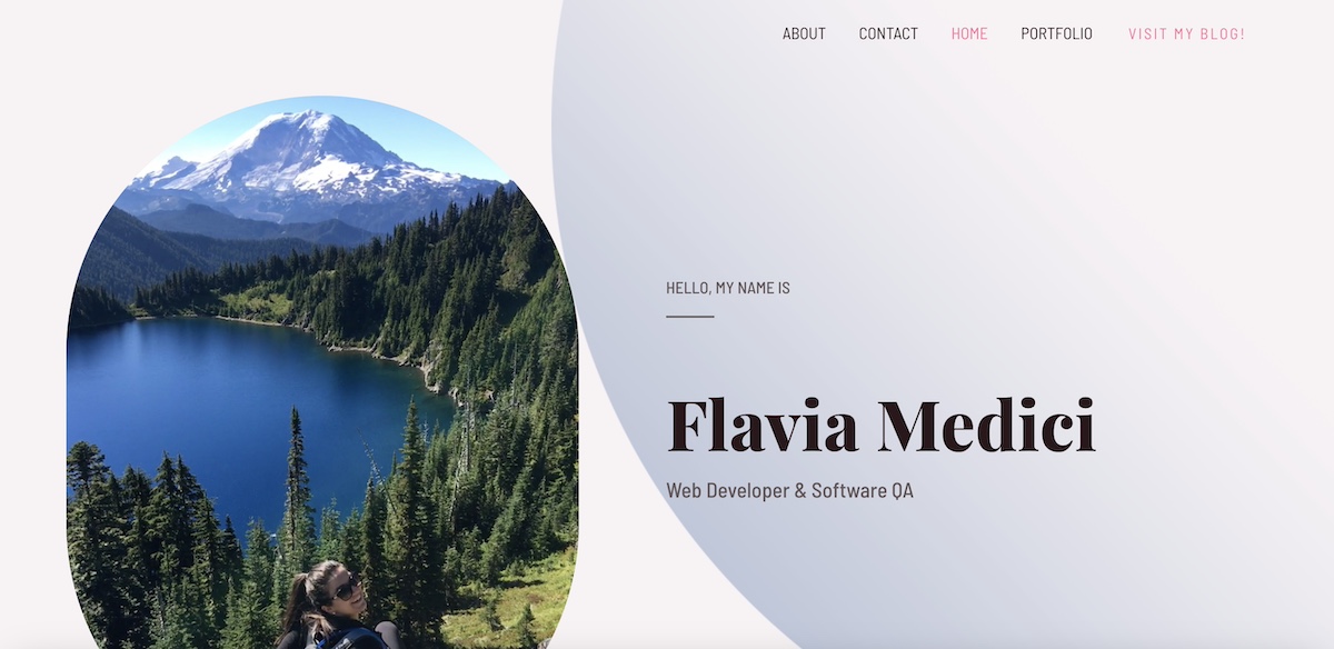 Web developer portfolio page for Flavia Medici