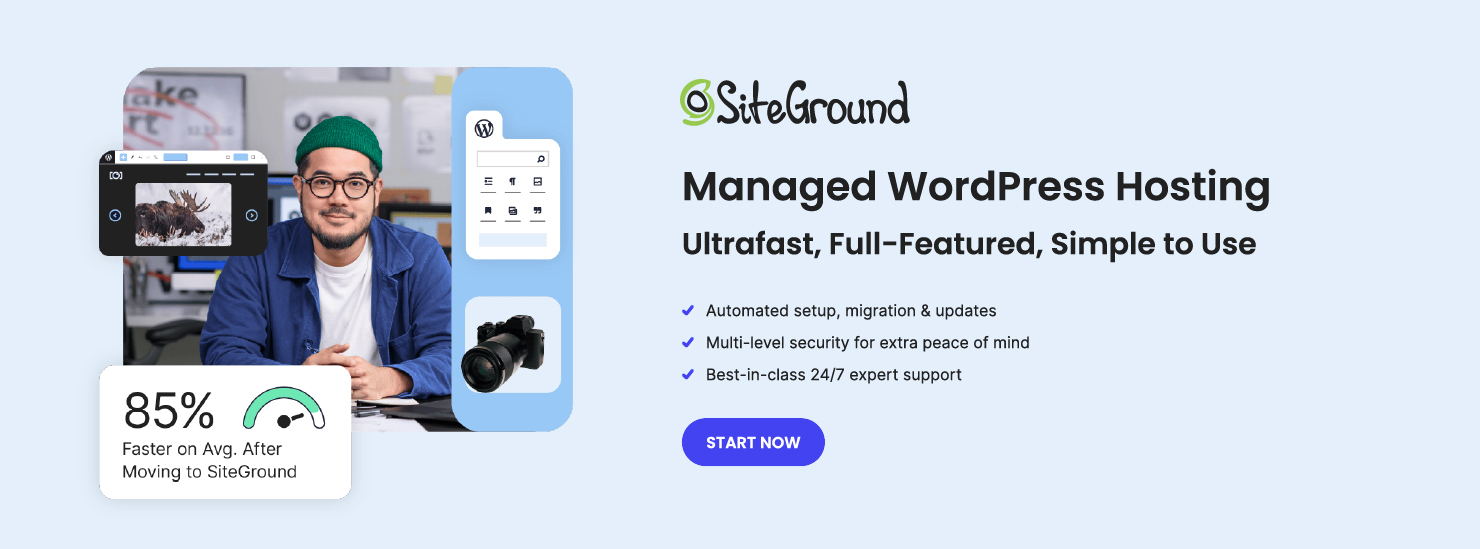 SiteGround Managed WordPress Hosting banner