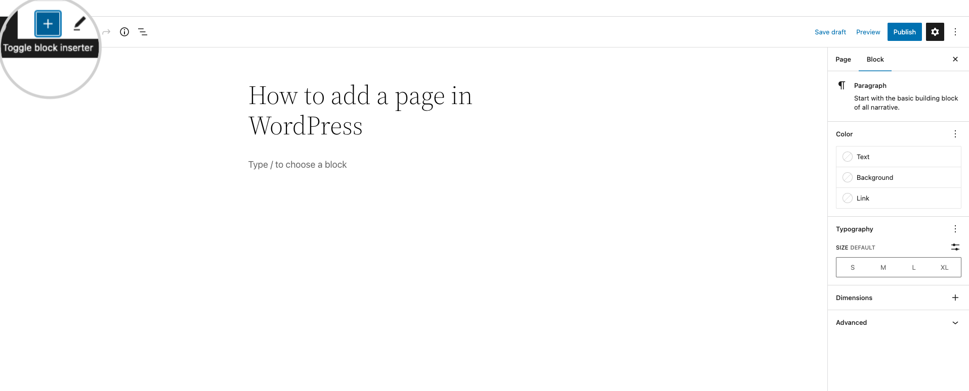 Add a block in Gutenberg