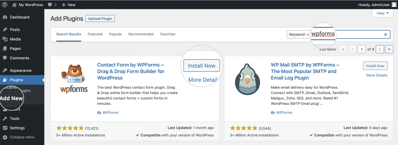 How to install a contact form in WordPress