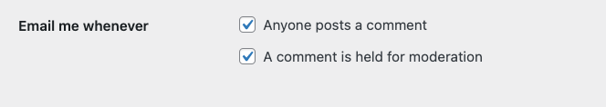 Email notifications for comments