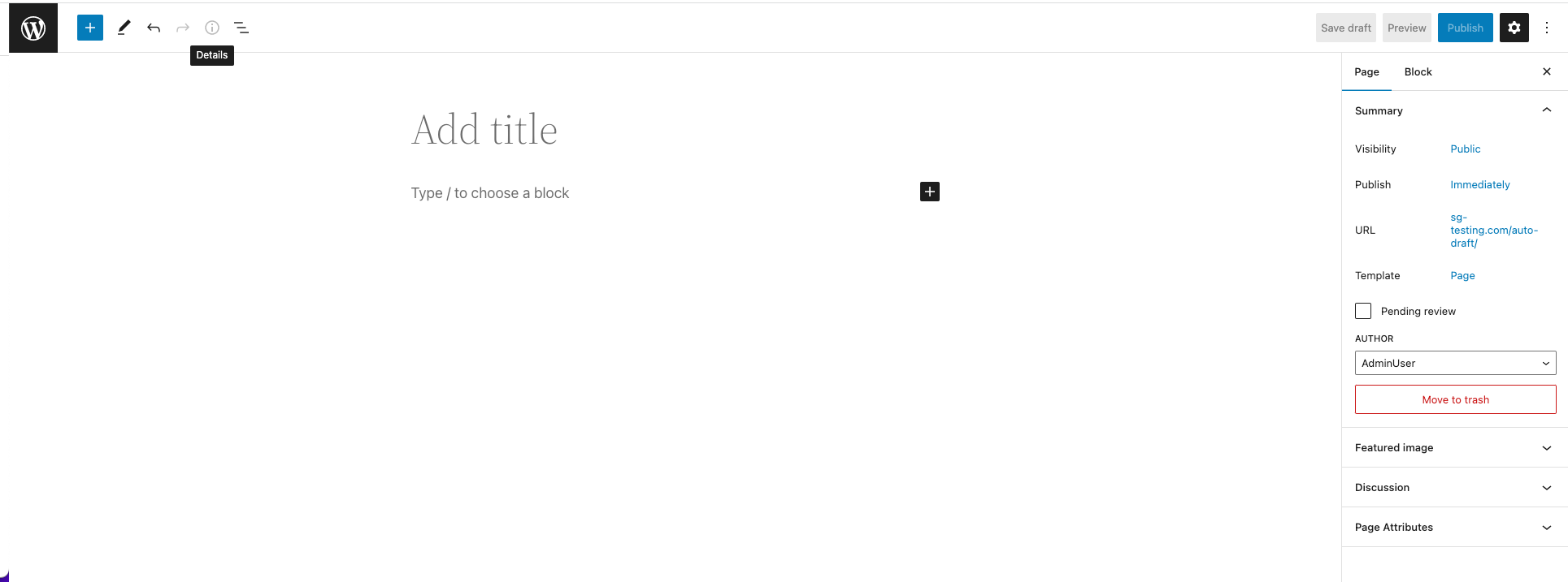 Gutenberg block editor