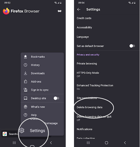 How to clear Firefox cache on Android - Delete browsing data