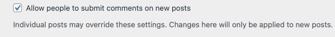 How to disable comments for future posts