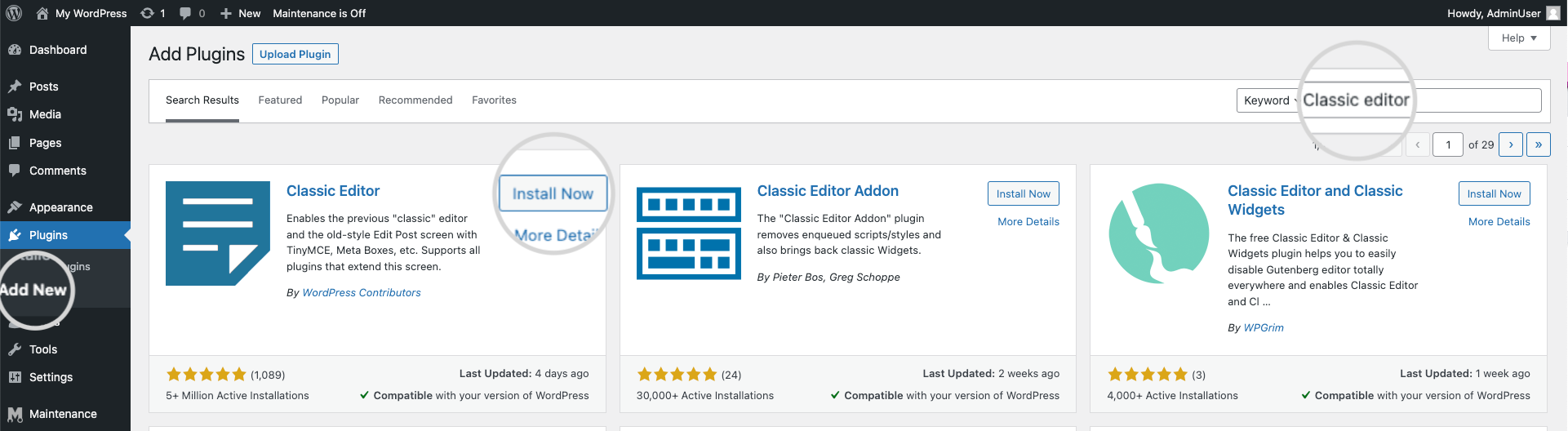 How to install Classic Editor in WordPress